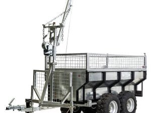 Remolque basculante 1000 kg con grúa y caja galvanizada