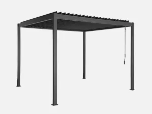 Pérgola bioclimática 3x3m de aluminio y acero con lamas orientables