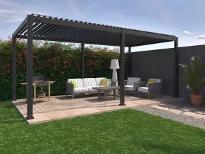 Pérgola bioclimática 3x6m de aluminio